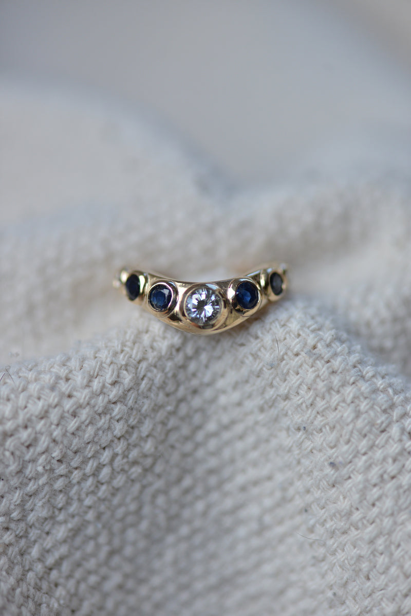 Bague en or 14k jaune, sertie d'un diamant laboratoire 1.4 carat