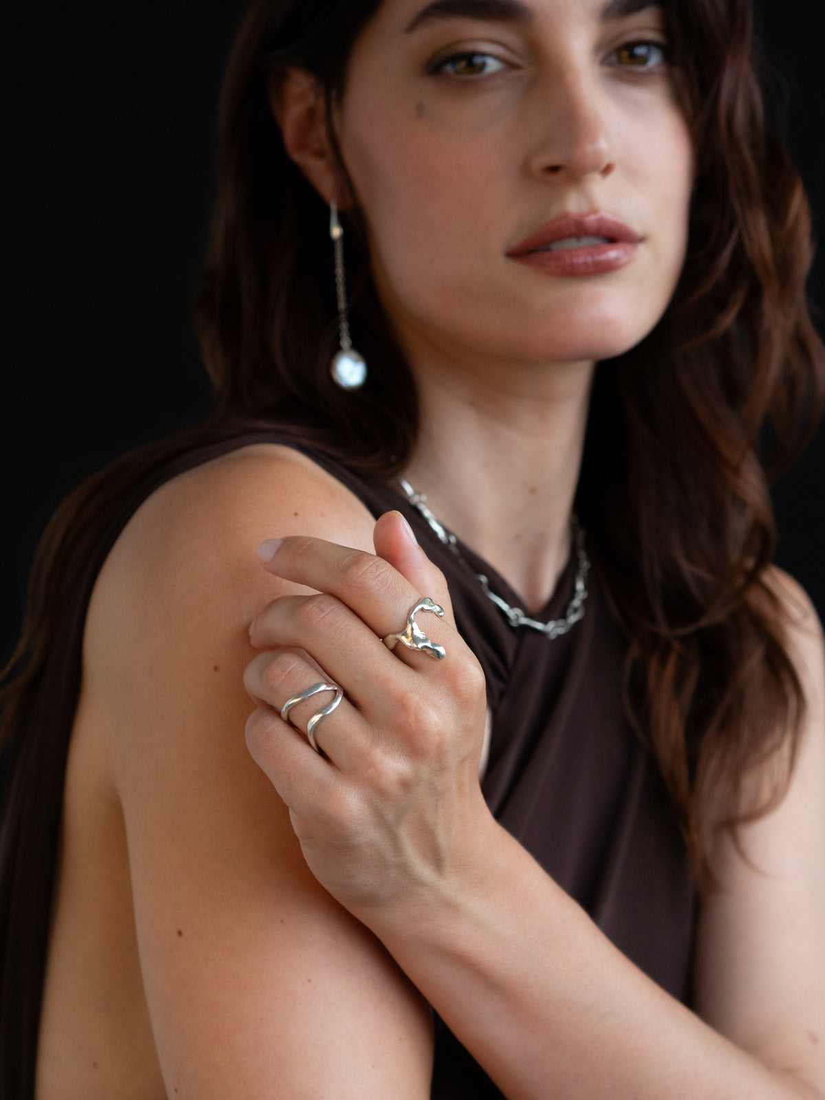Malena - Bague double organique