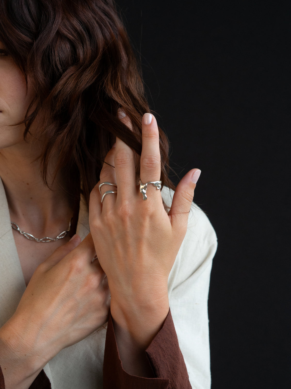 Malena - Bague double organique